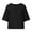 Black, variant on AherBiu Plus Size Tops for Women 1/2 Sleeve Cotton Linen Dressy Casual Blouse Scoop Neck Loose Tunic Shirt