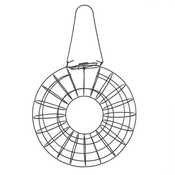 Bird Feeding Tool, 24cm Diameter Iron Wire Bird Feeder Round Cage Mouth For Outdoor Bird Feeding