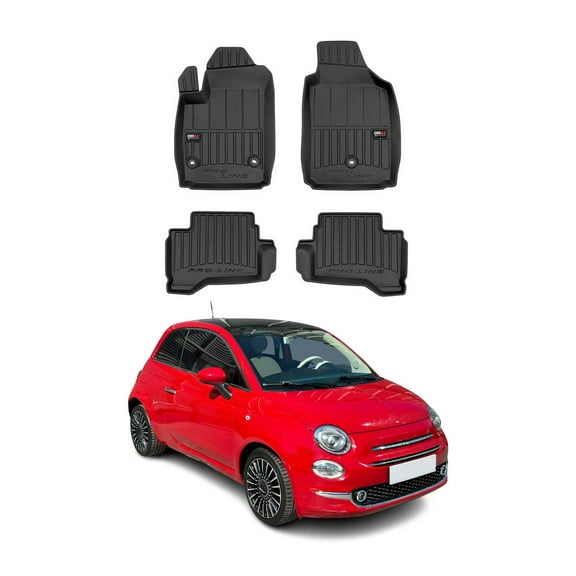 OMAC Premium Floor Mats for Fiat 500e 2013-2019 All-Weather Heavy Duty 4Pcs
