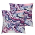 thumbnail image 2 of Acheng Purple Marble Pattern Farmhouse Pillow Cover Decorative Square Throw Pillow Cover for Sofa Couch Decoration,2 pcs White, 2 of 6