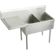 Elkay Ss8236lof Sturdibilt 61-1/2" Double Basin Free Standing Stainless Steel Utility Sink