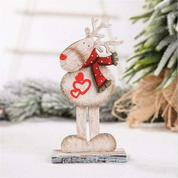 Adornos de escritorio de madera pintados de Navidad de Puntoco Adornos de decoración de Navidad Puntoco Puntoco-3139