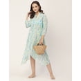 thumbnail image 4 of Moomaya Printed Long Sheer Dress For Women, Full Sleeve Poly Georgette Vacation Dresses, 4 of 8