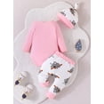 thumbnail image 3 of Infant Baby Outfits Koala Print Long Sleeve Rompers and Casual Pants Beanie Hat Set, 3 of 9