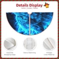 thumbnail image 3 of Rateoe Blue Fire Wolf Pattern Christmas Tree Skirt with Ties , Christmas Tree Decorations, Farmhouse Christmas Decor Xmas Holiday Decorations-30", 3 of 6