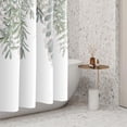 thumbnail image 4 of Shower Curtains Green Sage Leaves Modern Fresh Nature Bathroom Decor Fabric Waterproof Polyester Watercolor Leaf Bath Curtain Set with Hooks, 72x84 Inch, 4 of 6