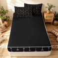 thumbnail image 4 of Erosebridal Traditional Arrow Zipper Twin Comforter Sets with Fitted Sheet and 2 Pillowcases, Gothic Cottage Zipper Bedding Set, Black Blush, Black Reversible, 4 of 7