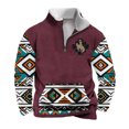 thumbnail image 2 of Sudadera sin capucha para hombre, informal, a la moda, con cuello alto, estampado, cremallera, jersey de manga larga, blusa de poliéster para hombre, 2 of 4
