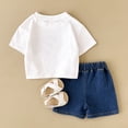 thumbnail image 6 of Gibobby Toddler Girls Baby Girl Summer Short Set Female Cute T-Shirt Tops+Shorts T-Shirt Shorts 2pcs Clothes Outfits,9-12 Months,White, 6 of 8