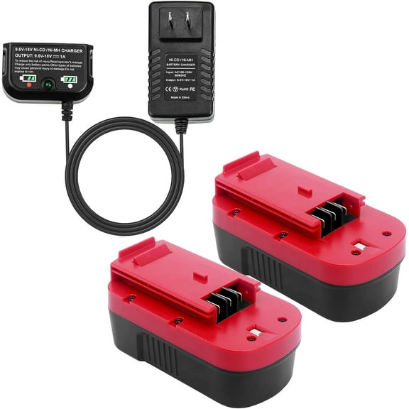 Ohyes Bat HPB18 18V 4.5Ah Power Tool Battery With Charger, for Black & Decker, 2 Count