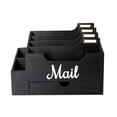 thumbnail image 3 of veasfak Countertop Mail Organizer Mail Basket Rustic Vintage Wooden Multipurpose Desk Organizer File Storage Holder for Paper Folders black, 3 of 8