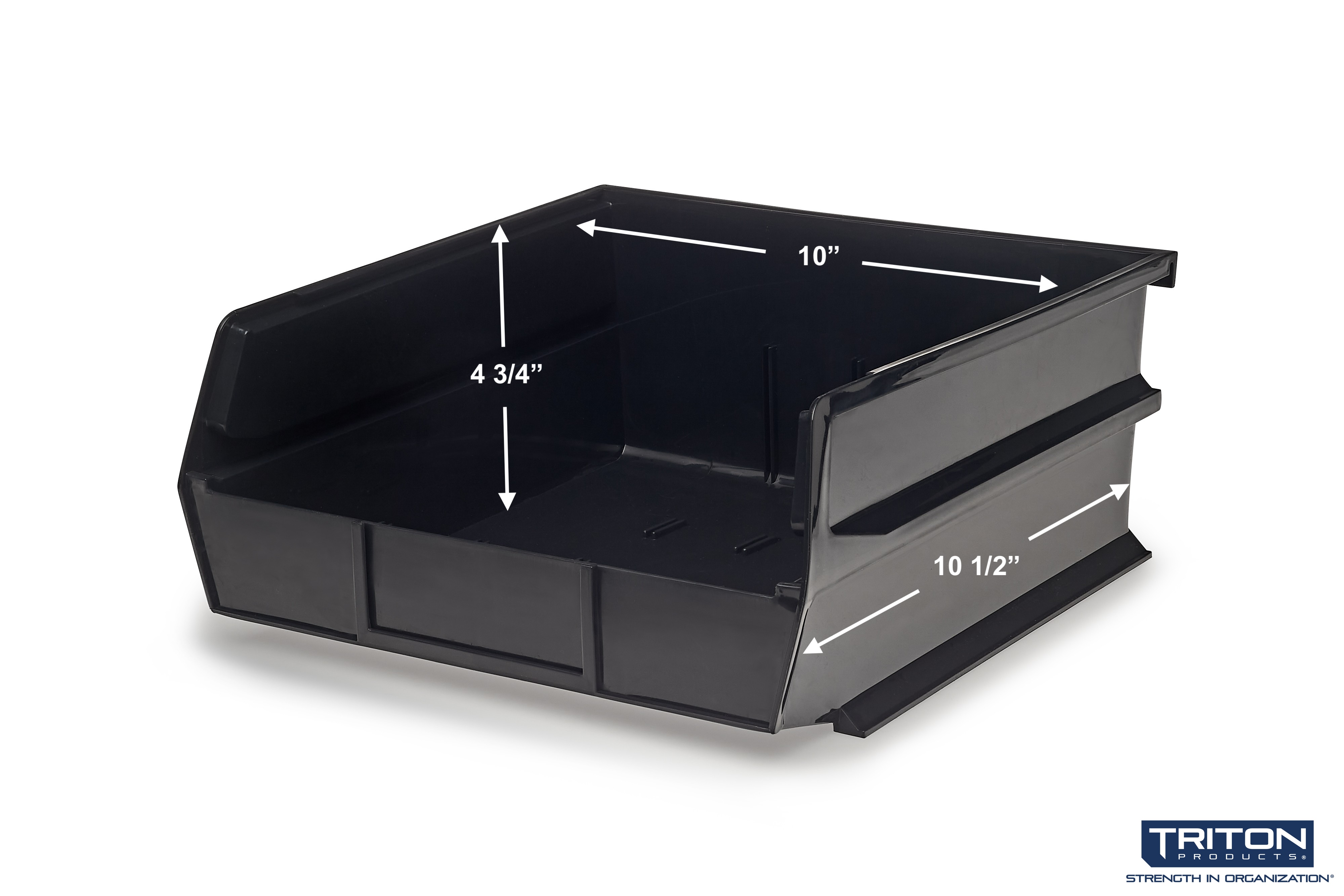 LocBin 10-7/8 In. L x 11 In. W x 5 In. H Black Stacking, Hanging, Interlocking Polypropylene Bins, 6 CT