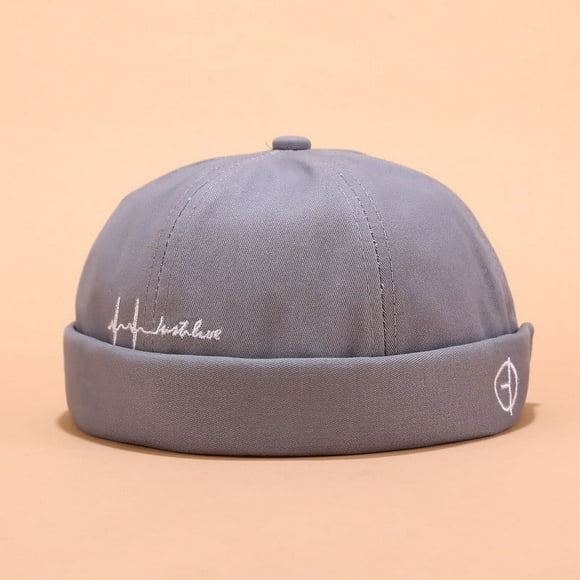 Bunenne Mens Beanies Chemo Headwear for Women Hair Wrap for Sleep Casual Mechanic Hat Color Hat Brimless Sailor Women Cap Solid Men Baseball Caps Head Scarf Hair Coverings for Women Gray One Size