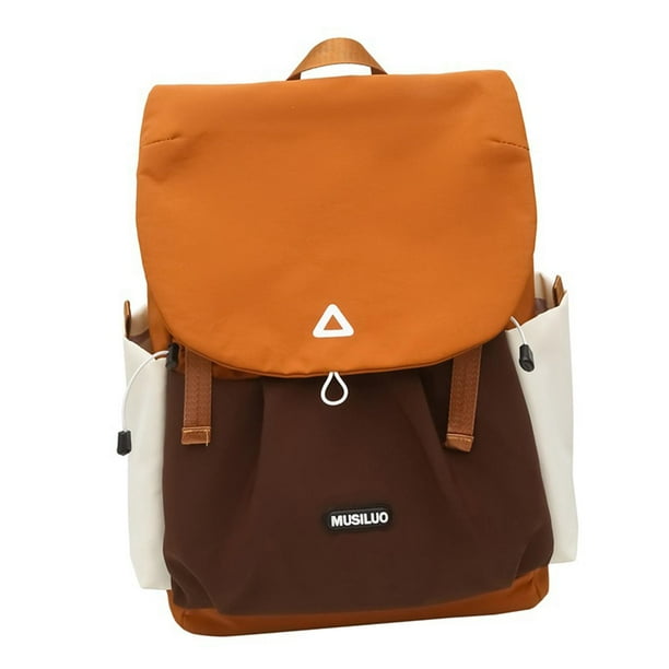 Mochila de de gran capacidad de nailon resistente al agua, informal, para portátil, para mujeres, hombres, adolescentes, senderismo y trabajo. Marrón