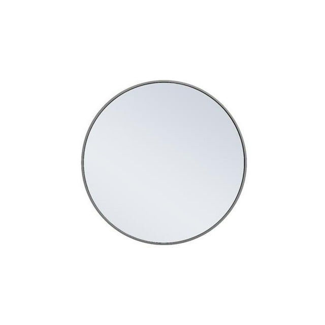 Elégant Décor MR4034GR Cadre en Métal 28 Pouces Miroir Rond&44; Gris