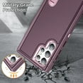 thumbnail image 7 of 3+2PCS Camera Lens Protector + Heavy Rugged Case for Samsung Galaxy S22 Ultra, Dteck Metal 9H Tempered Glass Camera Cover, Stand Protective Phone Case - Purple, 7 of 7