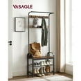 thumbnail image 2 of VASAGLE Coat Rack, Hall Tree with Shoe Bench for Entryway, Entryway Bench with Coat Rack, 4-in-1, Rustic Brown and Black, 2 of 5