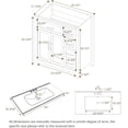 thumbnail image 2 of 30" Ceramic Bathroom Vanity Sink Top for Bathroom Vanity, Modern White Vanity Top for cabinet with Triple Faucet Holes, 2 of 4