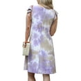 thumbnail image 3 of Doublju Women's Ruffle Cap Sleeve Flare Mini Dress, 3 of 3