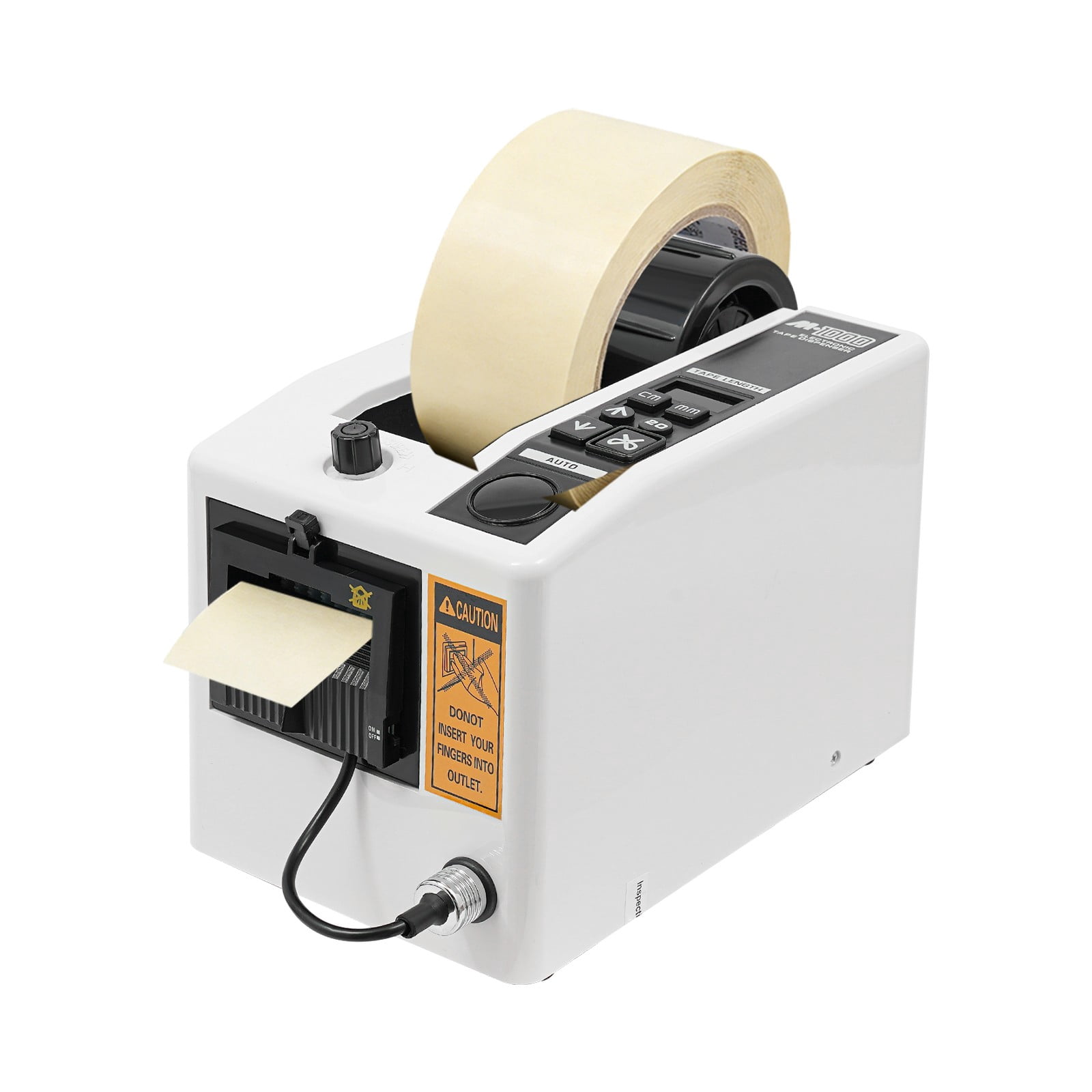 20-30W Electric Ribbon Cutting Machine, Automatic Tape Dispenser with Adjustable Length 0.79-39.33in, 110V Ribbon Cutter for Packing, Warehouse, Office, Works with Multiple Tape Rolls