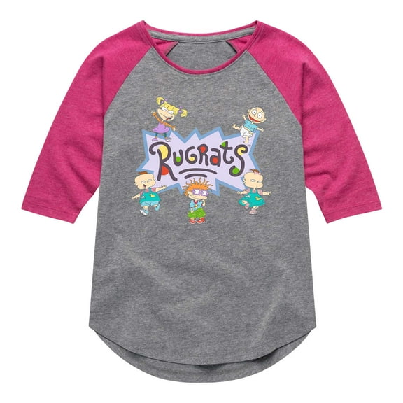 Rugrats - Group - Toddler And Youth Girls Raglan Graphic T-Shirt
