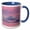 Blue/White, variant on 3drose, Antarctica, Snow Hill. Colorful Sunrise Paints the Sky and Water Pink, 11oz Magic Transforming Mug