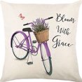 thumbnail image 2 of Yoyauz Cotton Linen Pillow Cover Lavender Flowers Throw Pillow Case Cushion Cover Pillowcase for Sofa Home Bed Decorative 18"x18", 2 of 5