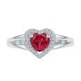 thumbnail image 2 of 0.07 CTTW STERLING SILVER LAB CREATED RUBY HEART   RING, 2 of 5