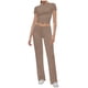 thumbnail image 1 of Conjunto de 2 piezas para mujer: top corto de manga corta y pantalones rectos, estilo deportivo informal, tallas reales para primavera/verano, 1 of 6