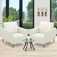 thumbnail image 4 of Costway Modern Upholstered Accent Chair Single Sofa Armchair Living Room Funiture White, 4 of 10