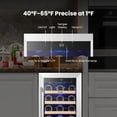 thumbnail image 6 of Yeego Wine Fridge Cooler - 15 Inch Wine Fridge Hold 33 Bottles, 40-65°F Wine Refrigerator Glass Door, Built in, Freestanding Under Counter, 6 of 8