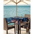 thumbnail image 3 of Outdoor Tablecloth with Umbrella Hole for Patio/Picnic/Party/Camping, Coastal Teal Red Coral Waterproof Table Cloth Square Cover Washable, Summer Watercolor Ocean Fish 60"x 60", 3 of 7