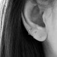 thumbnail image 4 of Solid 14k White Gold Huggie Hoop Earrings Minimalist Dainty Small Thin Huggies, 4 of 7