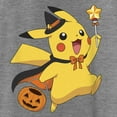 thumbnail image 2 of Junior's Pokemon Halloween Pikachu Wizard  Cowl Neck Sweatshirt Gray Heather X Large, 2 of 4