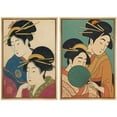 thumbnail image 6 of Framed Canvas Print Japanese Women Portrait Wall Art Set of 2 Japandi Decorative for Living Room Bedroom - 24"x36"x2 NATURAL, 6 of 8