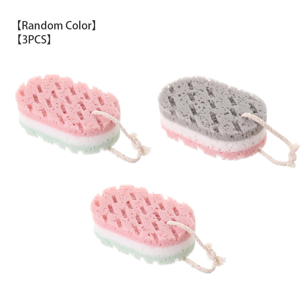 3pcs/set Shower Scrubber Sponge Bathing Foaming Brush Bath Foam foam scrubber Massage Scrubber Color Random