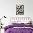 thumbnail image 4 of CozyNet Lush Tropical Scene With Hibiscus Flowers And Large Banana Leaves Wall Art Prints With Frame Canvas Perfect for Living Room & Bedroom, Ready to Hang, Wall Decor 12"x16"in, 4 of 4