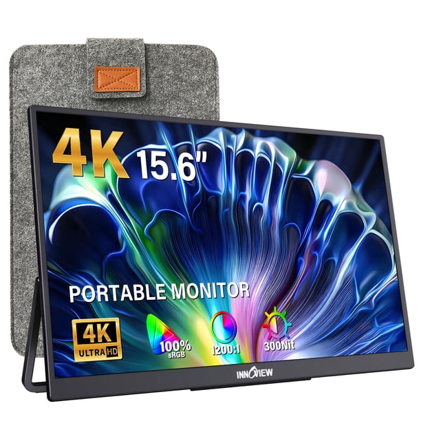 Monitor portátil InnoView de 15,6" 4K UHD, 100% sRGB, HDR