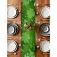 thumbnail image 6 of Happy St. Patrick's Day Green Clovers Leaves Table Runner-36 Inch Long Gold Text on Irish Leaf Table Runners Linen Burlap Tablerunner for Kitchen Dining Room Holiday Party, 6 of 9