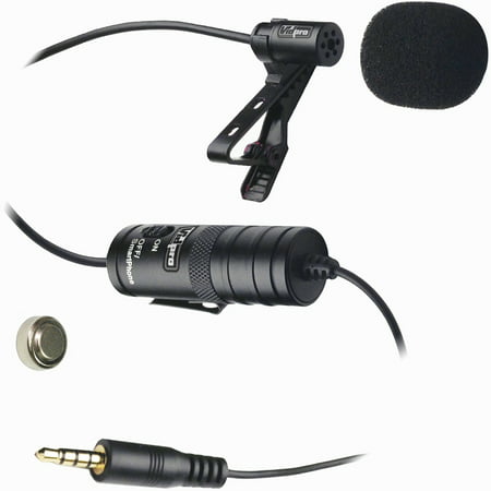 Vidpro Lavalier Condenser Microphone for DSLRs, Camcorders & Video Cameras 20' Audio
