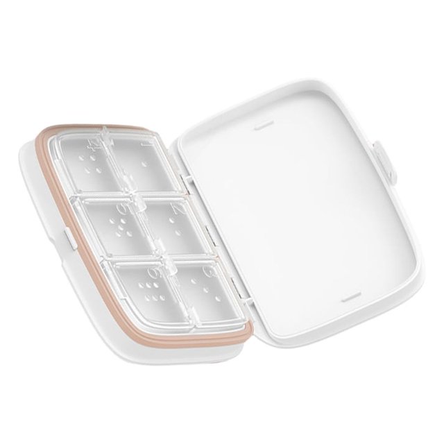 Moyic Tenedor portátil de la píldora del ABS para la gestión diaria de la medicación conveniente y esencial para el viaje Almacenamiento y organización del hogar blanco seis rejilla