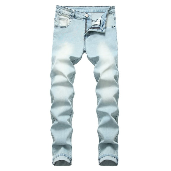 Jeans For Men,Mens Slim Fit Straight Tube Retro Hop Pants Street Jeans Pants,Mens Jeans(Color:Light Blue,Size:34)
