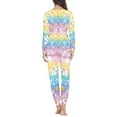 thumbnail image 3 of FKELYI Hippie Easter Eggs Pajamas for Women Set Size S Leisure Floral Daisy Long Sleeve Pj 2 Pieces Comfy Crew Neck Nightwear for Women Sleepwear, 3 of 4