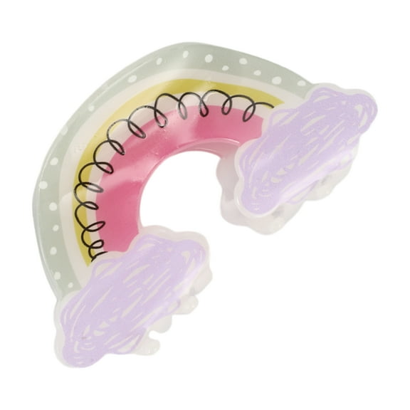 Unique Bargains 1 Pc Fashion Cute Rainbow Clouds Hair Clips for Women 3.62"x1.89"x1.26" Purple