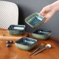 thumbnail image 5 of vancasso Stern, Green 4-Piece Saucer Dish Set, Porcelain Snack Bowl, Square, 5 of 7