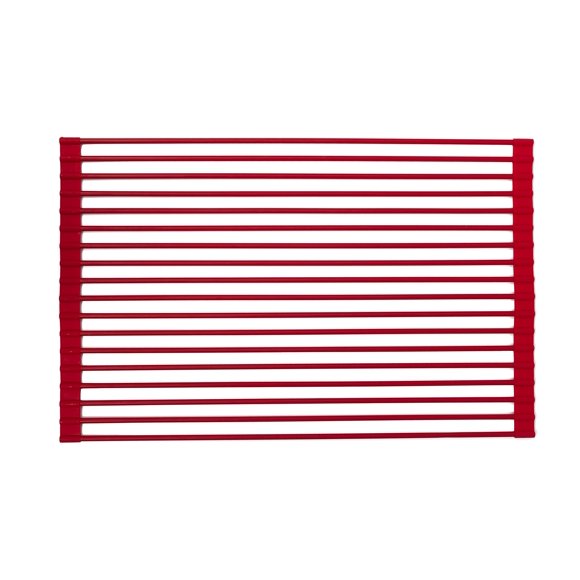 True & Tidy Estante De Secado Enrollable Multiusos Sobre El Fregadero Dr-881 Rojo