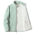 thumbnail image 4 of WCMZJ Women's Zip up Fleece Jacket Long Sleeve Warm Soft Polar Lightweight Coat with Pockets for Winter Stand Collar Casual Oversized Outerwear Green S, 4 of 4