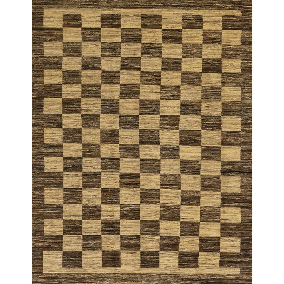 Ahgly Company Machine Washable Indoor Rectangle Abstract Gold Area Rugs, 8' x 12'