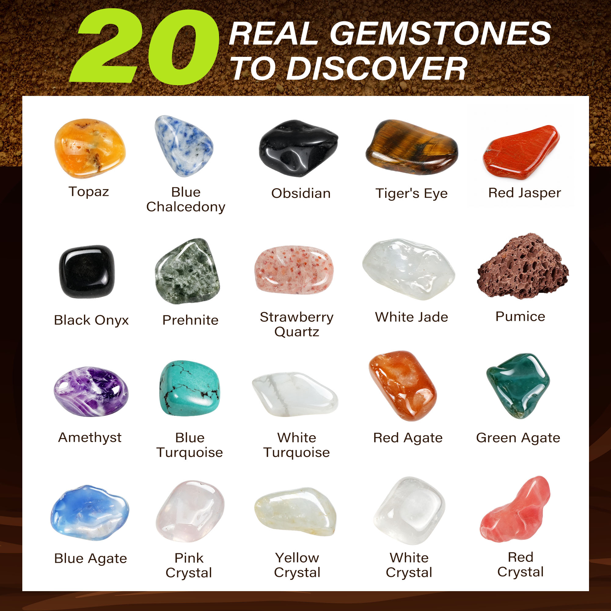 LotFancy Gemstone Dig Kit with Tools and Guide photo 2
