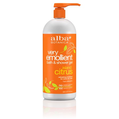 Alba Botanica Very Emollient Bath & Shower Gel Island Citrus, 32 (Best Shower Gel For Very Dry Skin)